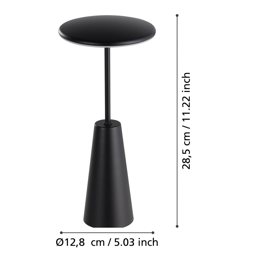 Eglo - LED Ljusreglerad beröring utomhus lampa LED/2,8W/5V 2400K/3000K/4000K 5200 mAh IP54 svart