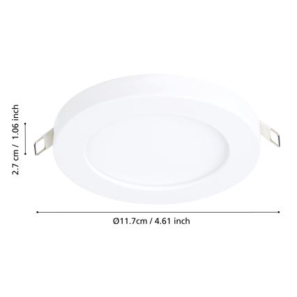 Eglo - LED infälld belysning LED/5,5W/230V 3000K vit