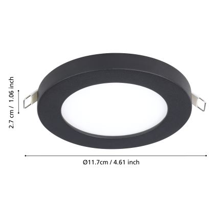 Eglo - LED infälld belysning LED/5,5W/230V 4000K svart