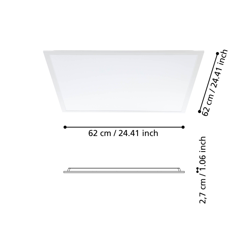 Eglo - LED fäst panel LED/33W/230V 62x62 cm