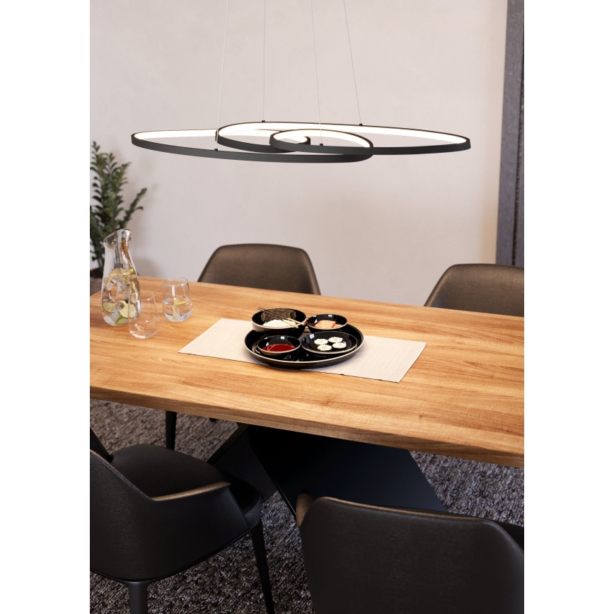 Eglo - LED ljusreglerad ljuskrona på textilsladd LED/38W/230V