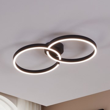 Eglo 900955 - LED RGBW Dimbar taklampa LED/19,5W/230V 2700-6500K svart + fjärrkontroll