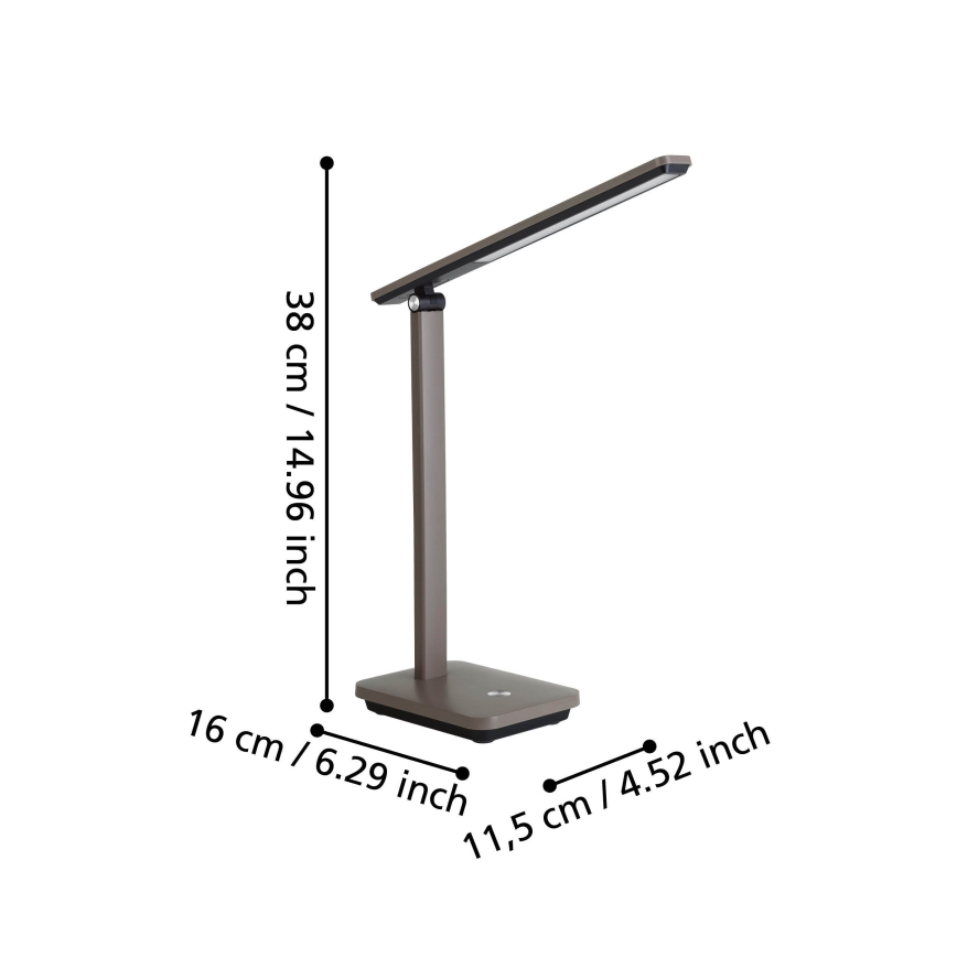 Eglo - LED Ljusreglerad uppladdningsbar bordslampa LED/3,6W/5V 1800mAh brun