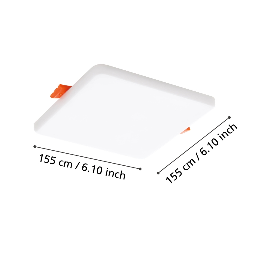 Eglo - LED taklampa för badrum LED/11,5W/230V 15,5x15,5 cm IP65