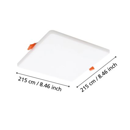 Eglo - Infälld LED badrumsbelysning LED/18W/230V 21,5x21,5 cm IP65