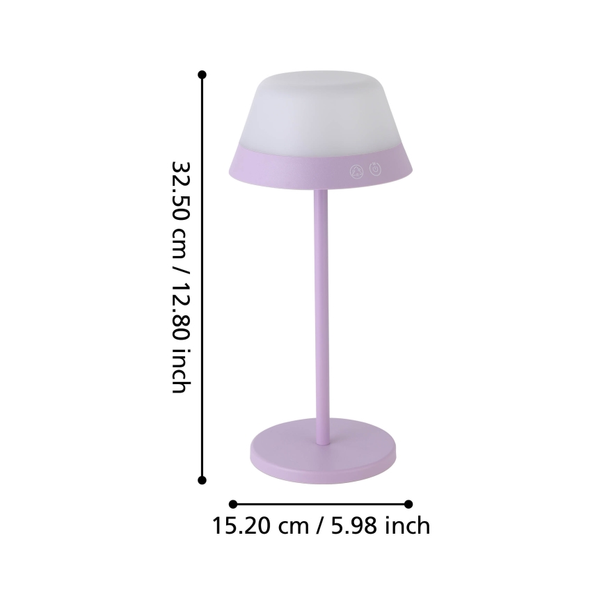 Eglo - LED RGBW Ljusreglerad beröring utomhus lampa 2i1 LED/1,5W/5V 2600 mAh IP54 lila