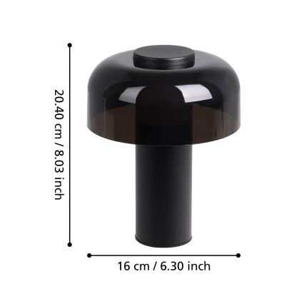 Eglo - LED Ljusreglerad beröring utomhus lampa LED/2,25W/5V 2400-4000K 5200 mAh IP44 svart