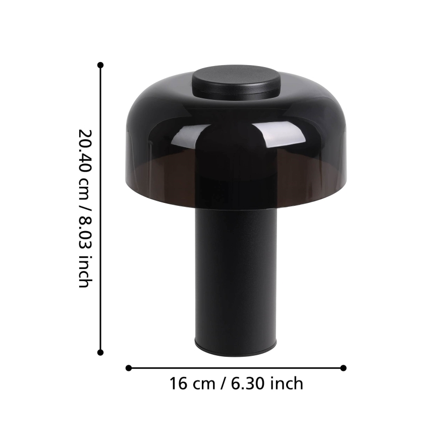 Eglo - LED Ljusreglerad beröring utomhus lampa LED/2,25W/5V 2400-4000K 5200 mAh IP44 svart