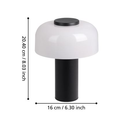 Eglo - LED Ljusreglerad beröring utomhus lampa LED/2,25W/5V 2400-4000K 5200 mAh IP44 svart/vit