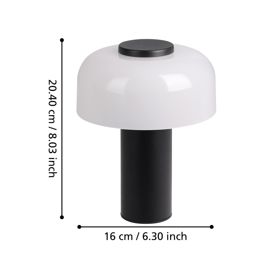 Eglo - LED Ljusreglerad beröring utomhus lampa LED/2,25W/5V 2400-4000K 5200 mAh IP44 svart/vit
