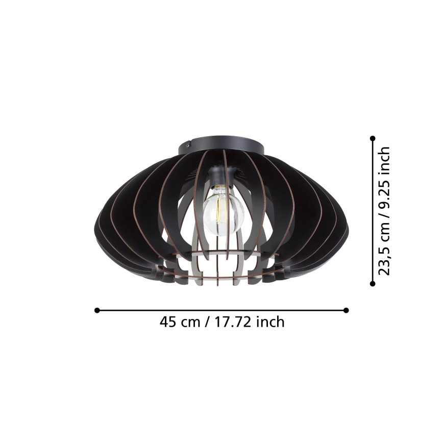 Eglo - Taklampa 1xE27/40W/230V diameter 45 cm svart