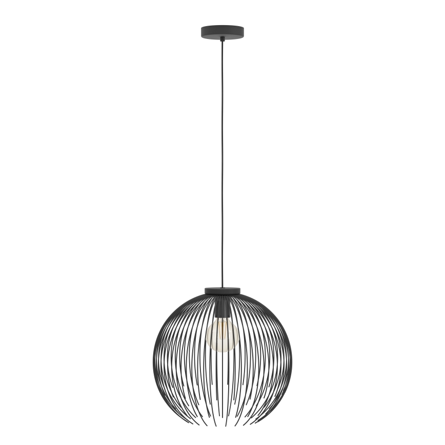 Eglo - Ljuskrona med textilsladd 1xE27/40W/230V svart