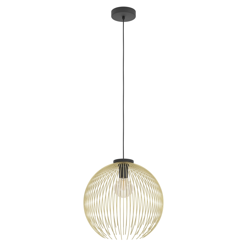 Eglo - Ljuskrona med textilsladd 1xE27/40W/230V guld