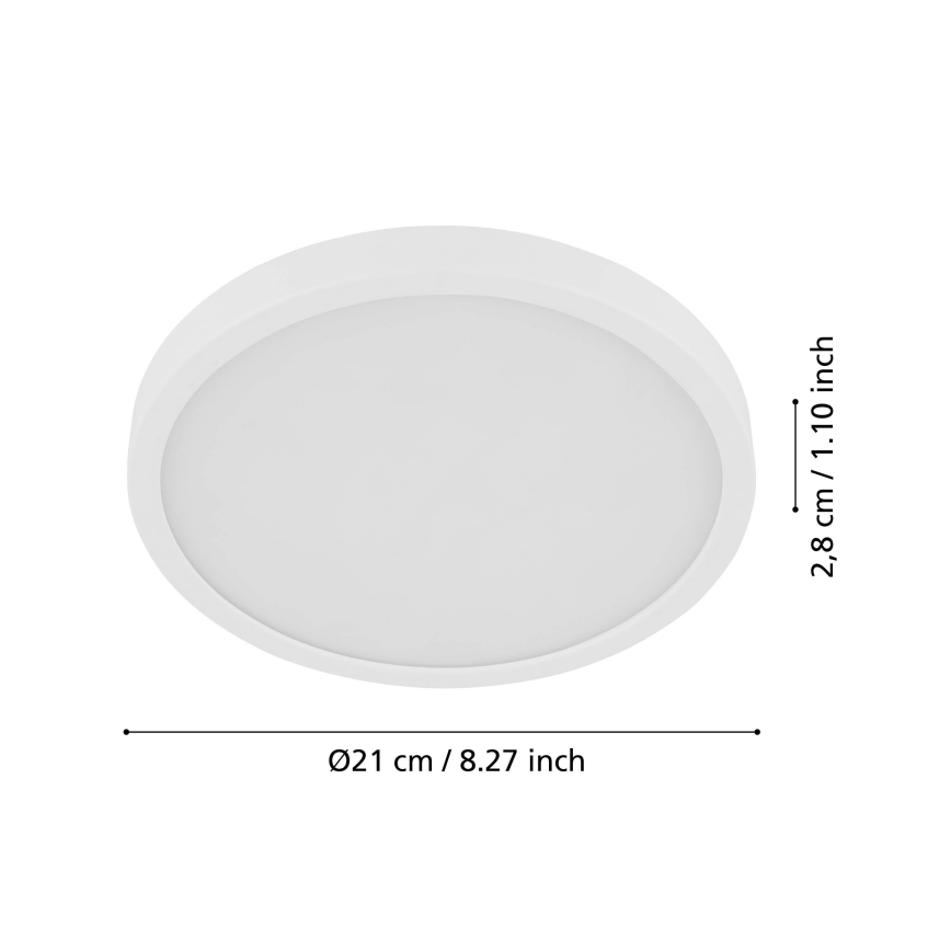 Eglo - LED-taklampa med sensor FUEVA LED/17W/230V 3000K Ø 21 cm diam. 21 cm