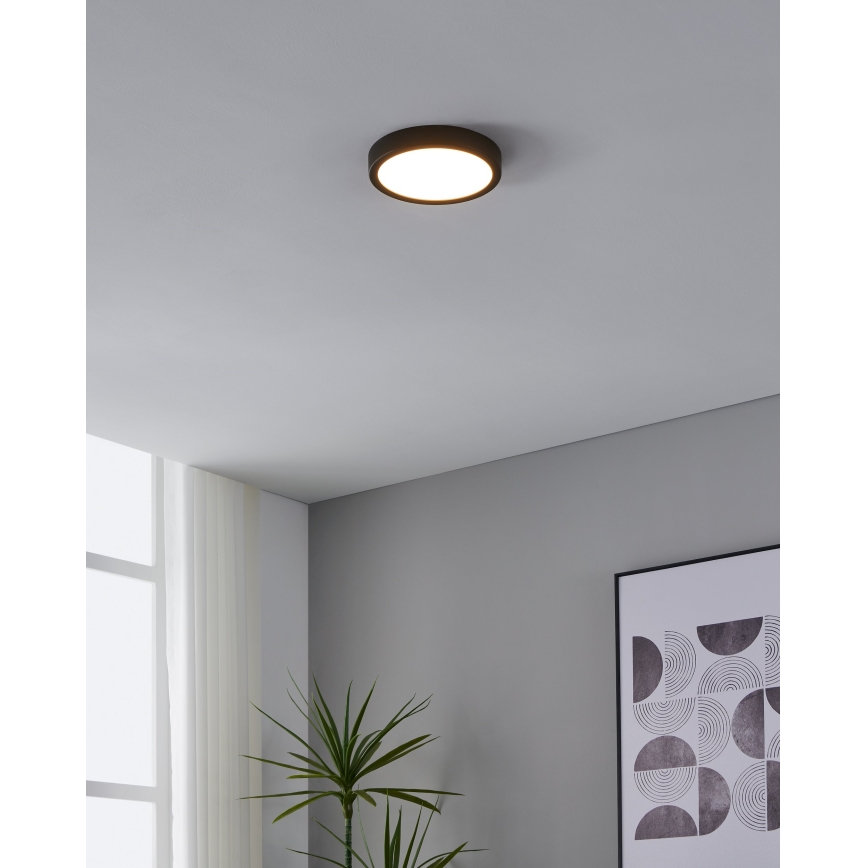 Eglo - LED taklampa med sensor LED/17W/230V 3000K svart