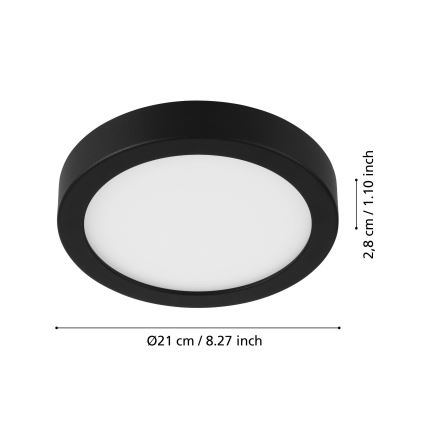 Eglo - LED taklampa med sensor LED/17W/230V 3000K svart