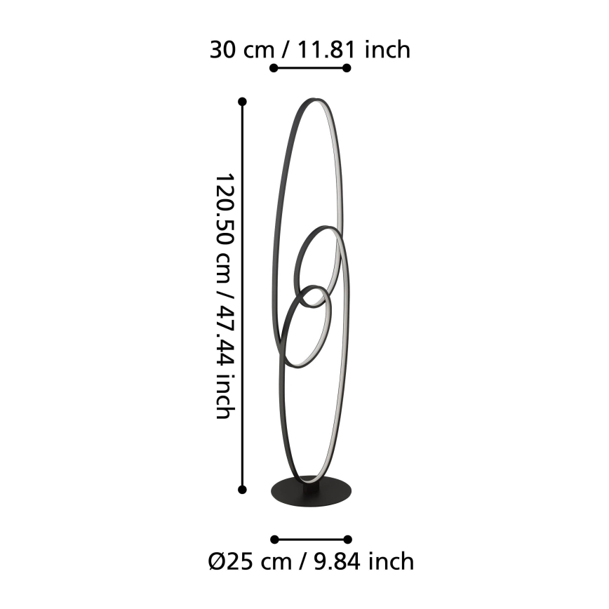 Eglo - LED golvlampa LED/38W/230V 3000K svart