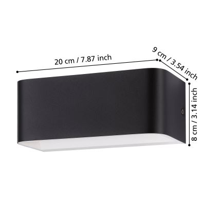Eglo - LED väggbelysning LED/10W/230V 3000K svart