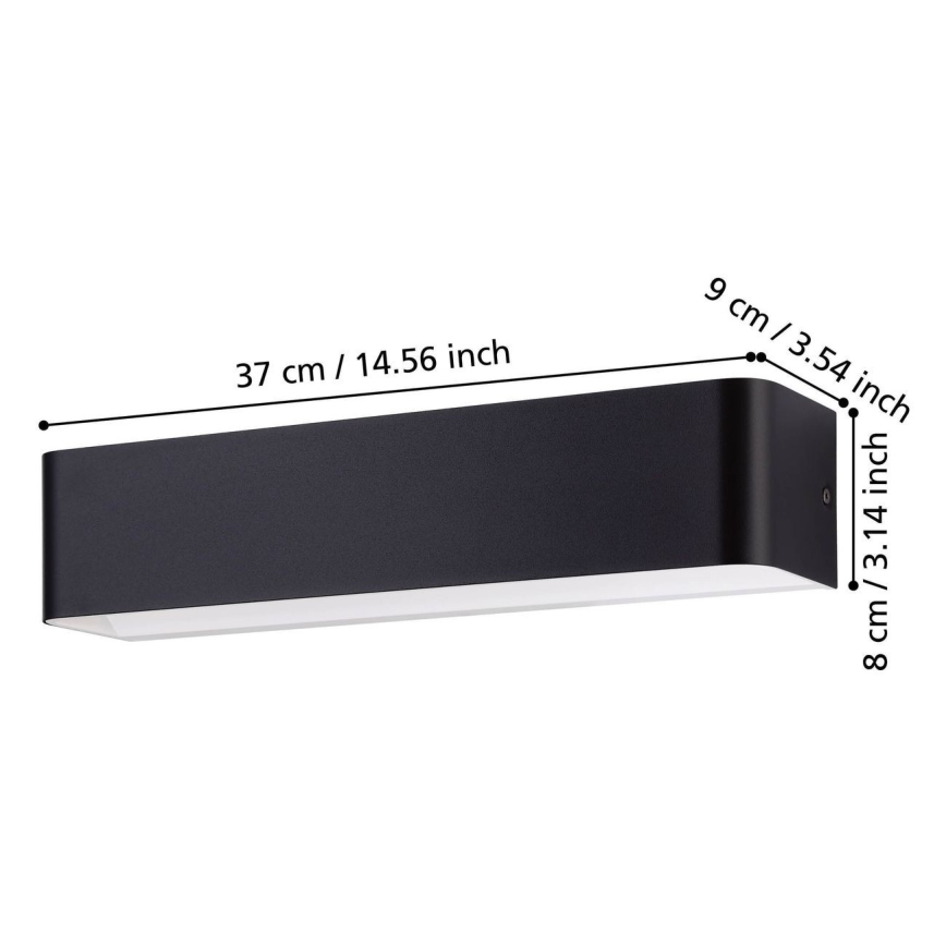 Eglo - LED väggbelysning LED/12W/230V 3000K svart