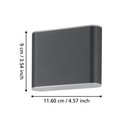 Eglo - LED vägglampa för utomhusbruk 2xLED/2,9W/230V 3000K/4000K/6500K IP65
