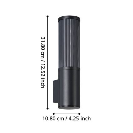 Eglo - Vägglampa för utomhusbruk 1xE27/15W/230V IP54