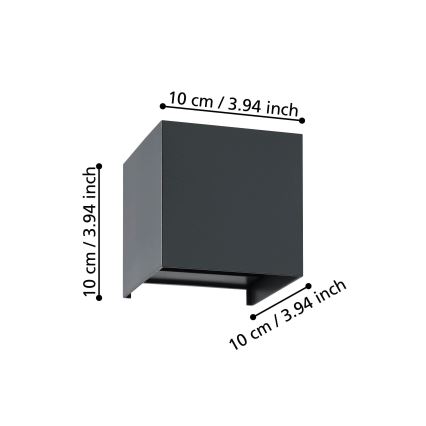 Eglo - LED väggbelysning 2xLED/1,5W/230V 3000K svart
