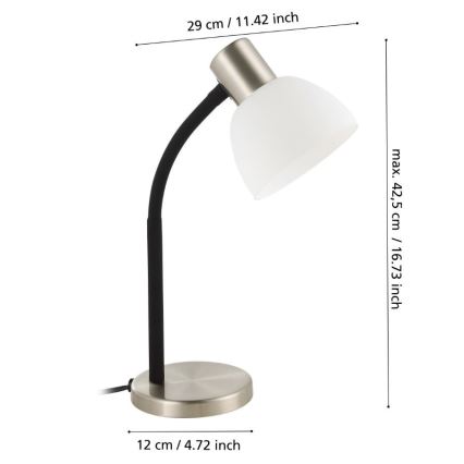 Eglo - Bordslampa 1xE14/25W/230V matt krom