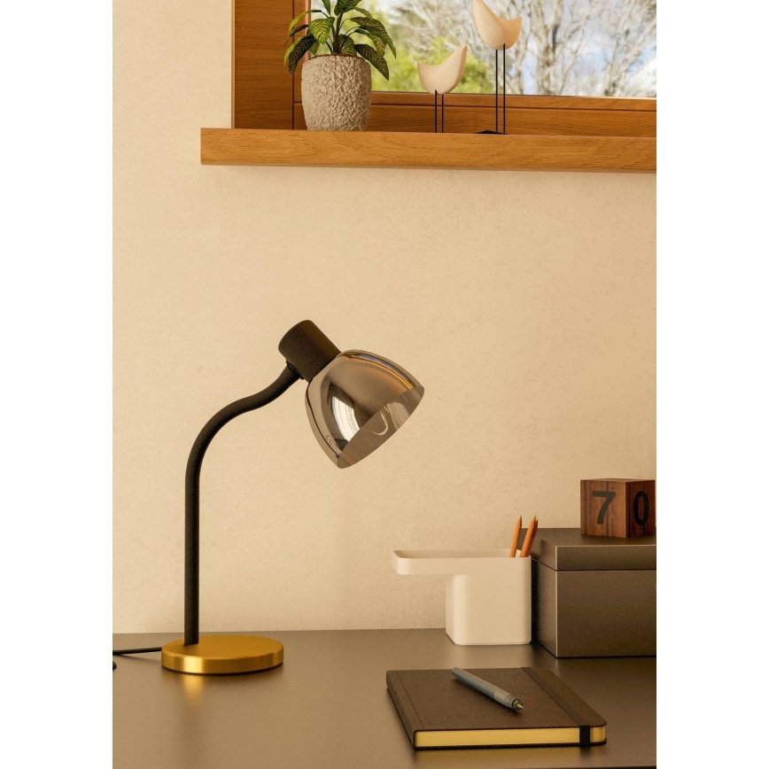 Eglo - Bordslampa 1xE14/25W/230V guld/svart