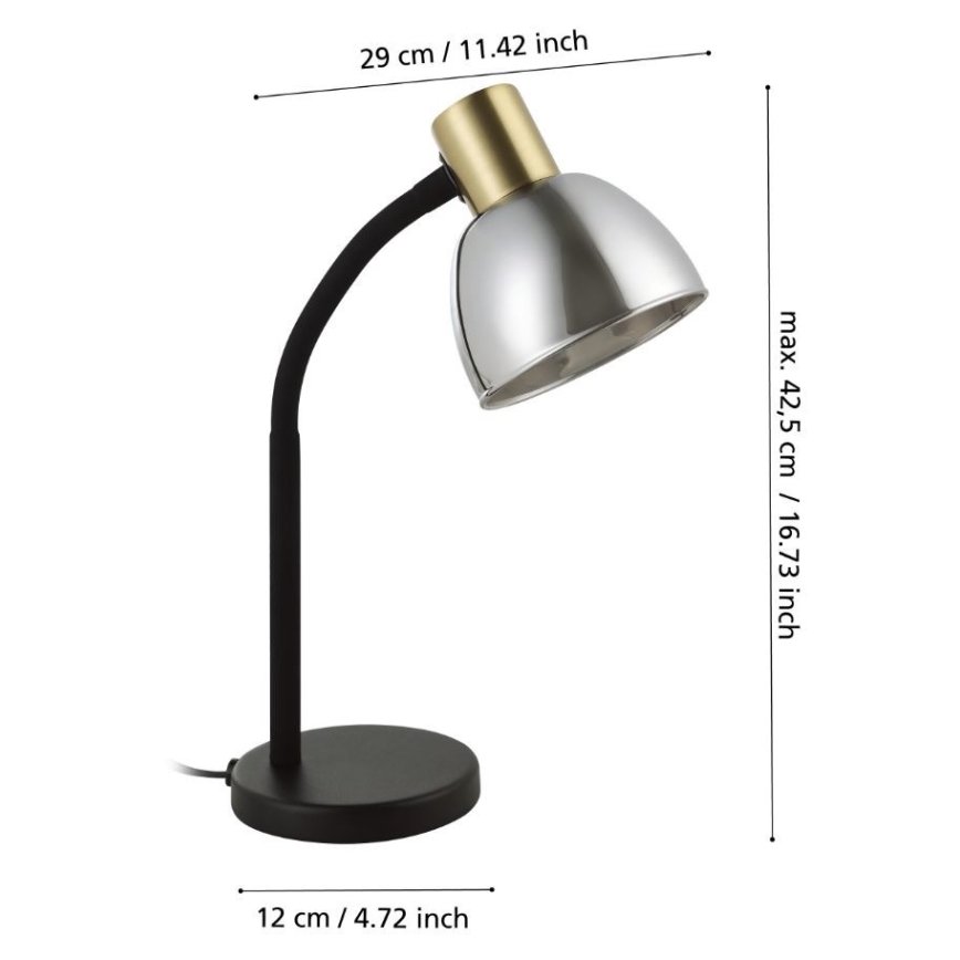 Eglo - Bordslampa 1xE14/25W/230V guld/svart