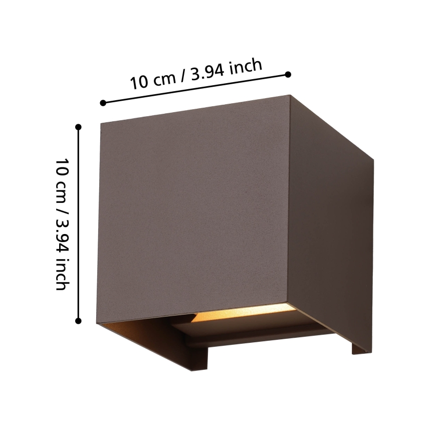 Eglo - LED vägglampa för utomhusbruk 2xLED/2,8W/230V IP54 brun