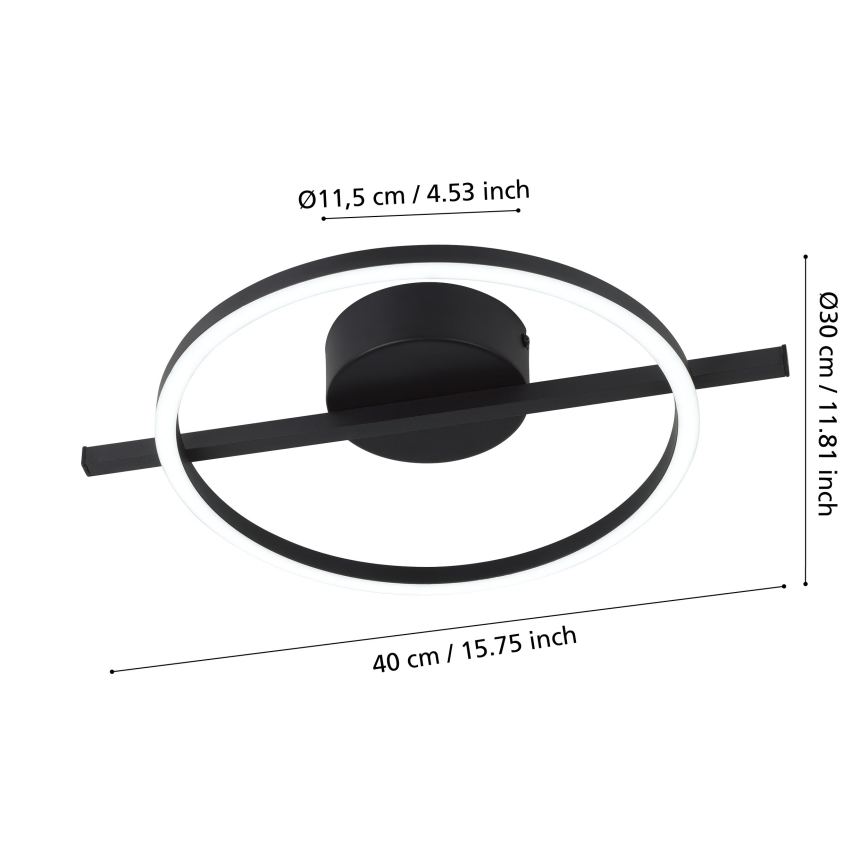 Eglo - LED RGBW Dimbar taklampa LED/17W/230V 2700-6500K svart + fjärrkontroll