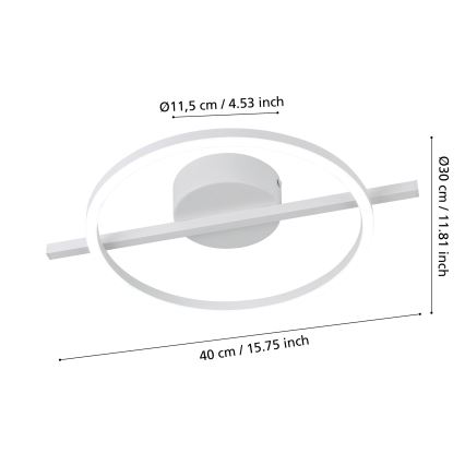 Eglo - LED RGBW Dimbar taklampa LED/17W/230V 2700-6500K vit + fjärrkontroll