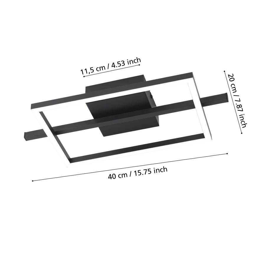 Eglo - LED RGBW Dimbar taklampa LED/17W/230V 2700-6500K svart + fjärrkontroll