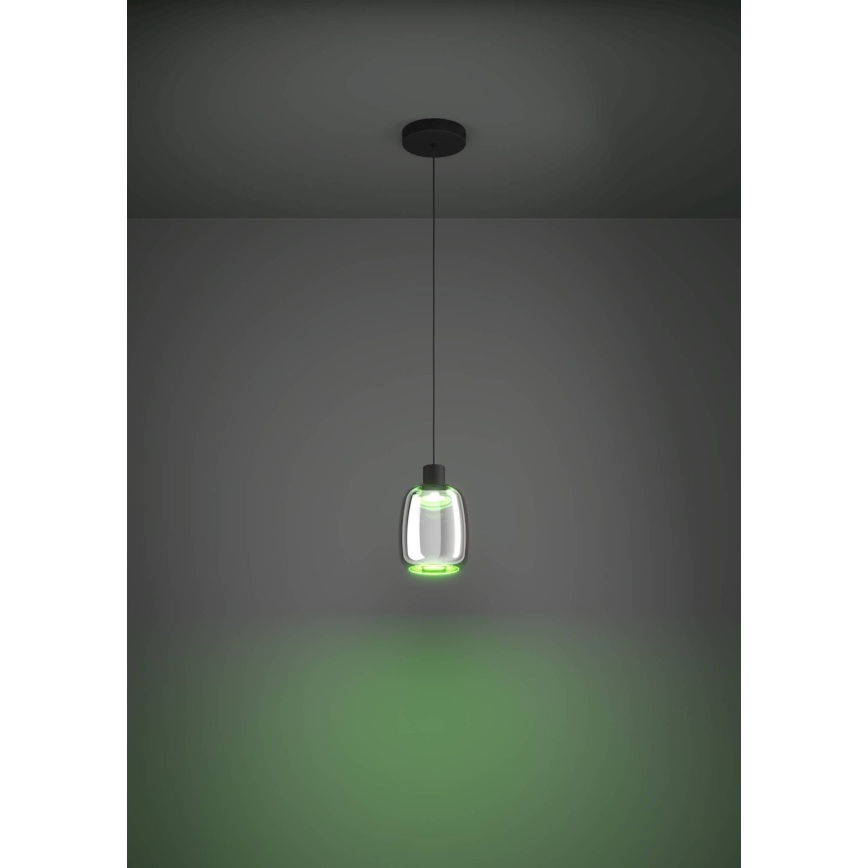 Eglo - LED RGBW Ljusreglerad ljuskrona på textilsladd LED/3,7W/230V 2700-6500K svart ZigBee