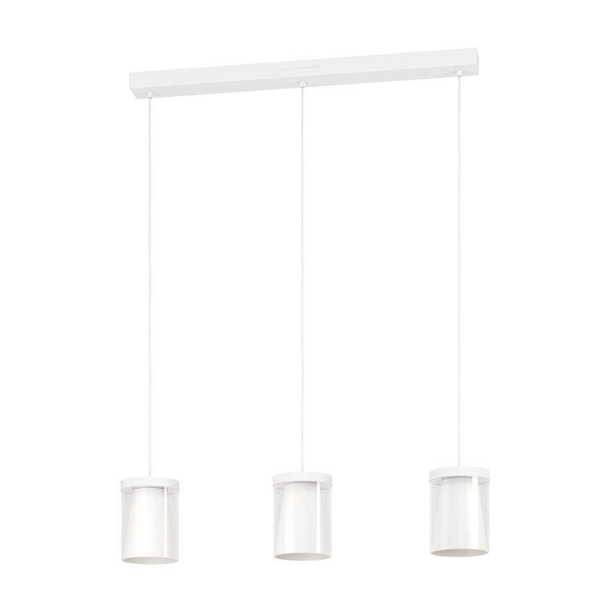 Eglo - LED RGBW Ljusreglerad ljuskrona på textilsladd 3xLED/3,7W/230V 2700-6500K vit ZigBee