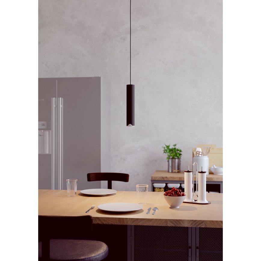 Eglo - LED RGBW Ljusreglerad ljuskrona på textilsladd LED/3,7W/230V 2700-6500K svart