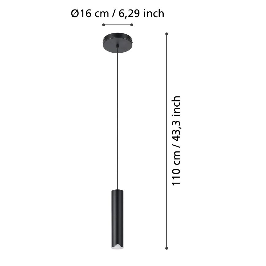 Eglo - LED RGBW Ljusreglerad ljuskrona på textilsladd LED/3,7W/230V 2700-6500K svart