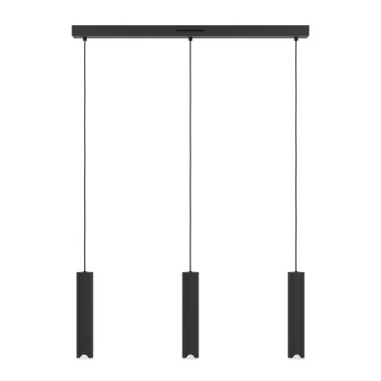 Eglo - LED RGBW Ljusreglerad ljuskrona på textilsladd 3xLED/3,7W/230V 2700-6500K svart