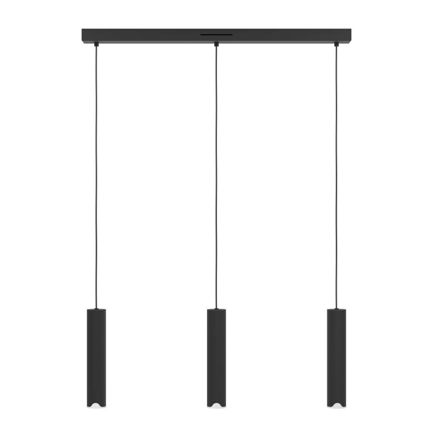 Eglo - LED RGBW Ljusreglerad ljuskrona på textilsladd 3xLED/3,7W/230V 2700-6500K svart
