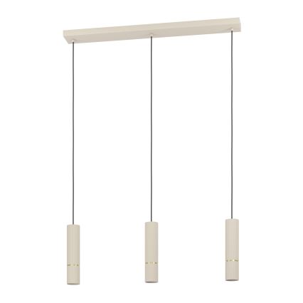 Eglo - LED ljuskrona med textilsladd 3xGU10/5W/230V 3000K beige