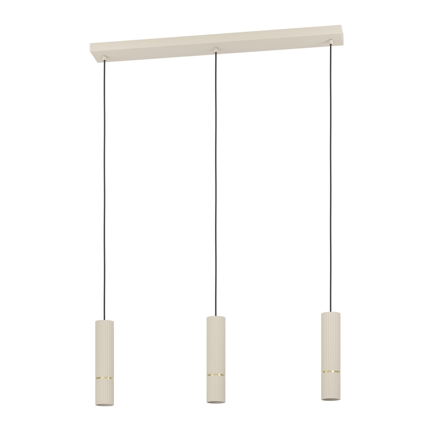 Eglo - LED ljuskrona med textilsladd 3xGU10/5W/230V 3000K beige