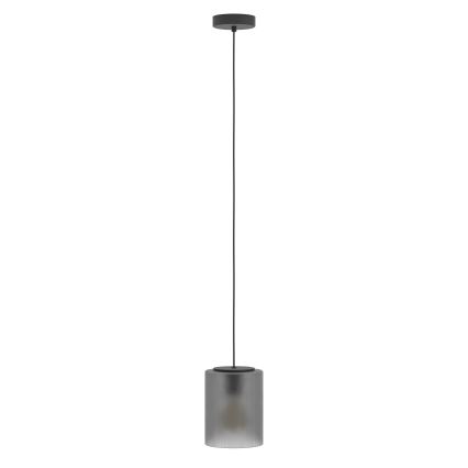Eglo - Ljuskrona med textilsladd 1xE27/40W/230V grå
