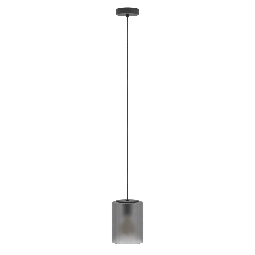 Eglo - Ljuskrona med textilsladd 1xE27/40W/230V grå
