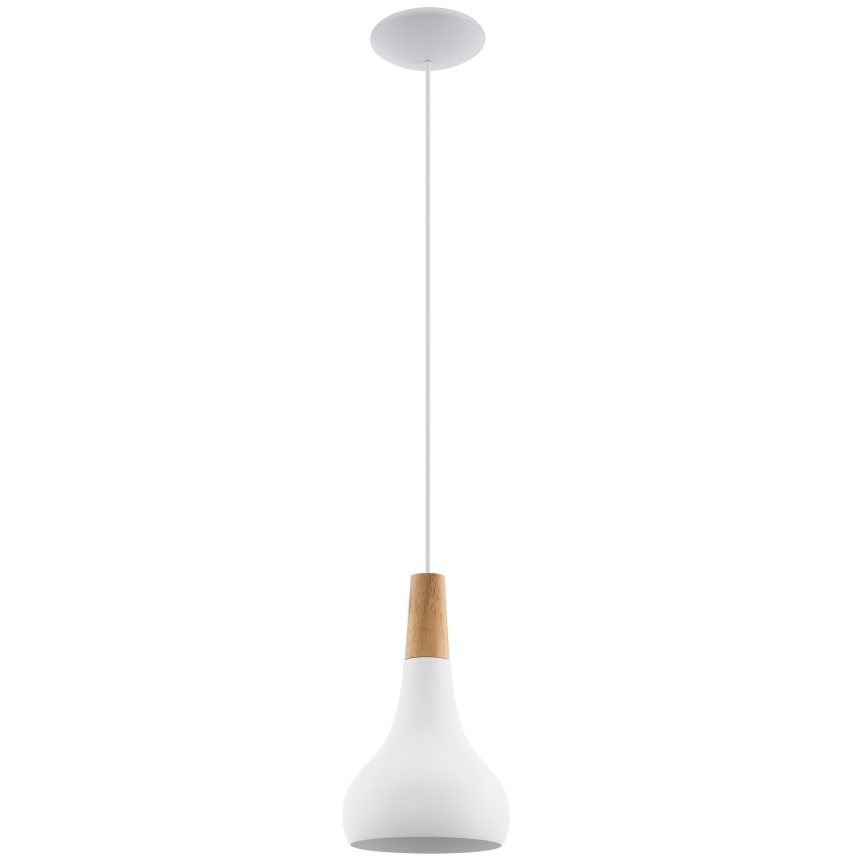 Eglo - Ljuskrona med textilsladd 1xE27/60W/230V diameter 18 cm vit