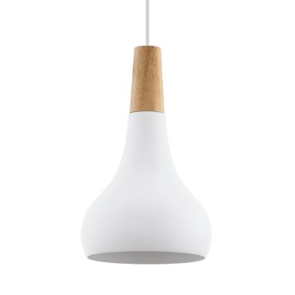 Eglo - Ljuskrona med textilsladd 1xE27/60W/230V diameter 18 cm vit