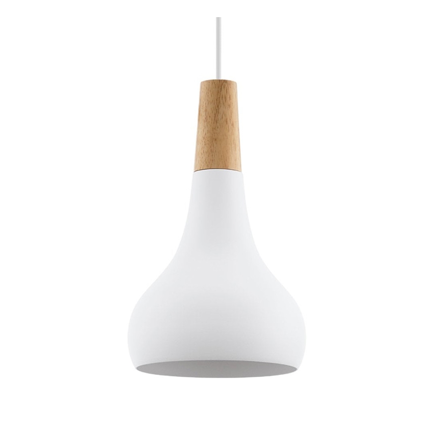 Eglo - Ljuskrona med textilsladd 1xE27/60W/230V diameter 18 cm vit