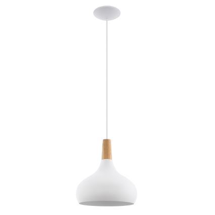 Eglo - Ljuskrona med textilsladd 1xE27/60W/230V diameter 28 cm vit