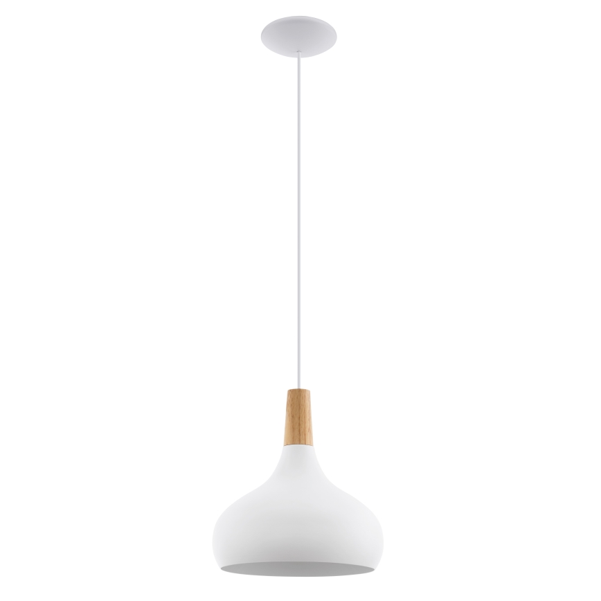 Eglo - Ljuskrona med textilsladd 1xE27/60W/230V diameter 28 cm vit