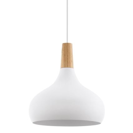 Eglo - Ljuskrona med textilsladd 1xE27/60W/230V diameter 28 cm vit