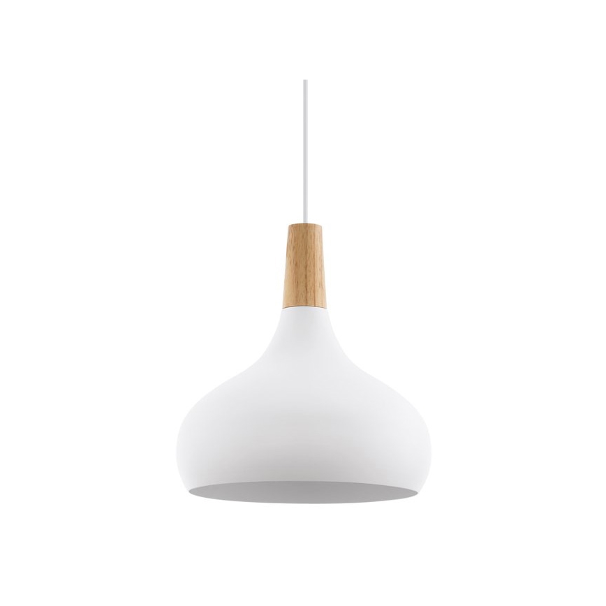 Eglo - Ljuskrona med textilsladd 1xE27/60W/230V diameter 28 cm vit